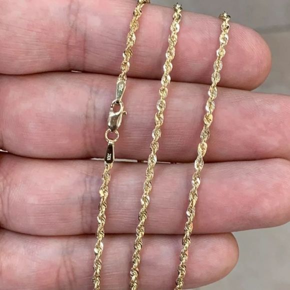 REAL 22” Rope Chain 10K Yellow Gold Necklace New - Picture 4 of 5